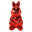 Statue en résine lapin rouge chromé - 14 cm