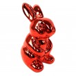 Statue lapin en résine rouge chromé 14 cm