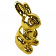 Statue lapin en résine doré chromé 14 cm