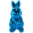 Statue en résine lapin bleu chromé - 14 cm