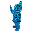 Statue en résine NAIN de jardin doigt d'honneur chromée bleu - 15 cm
