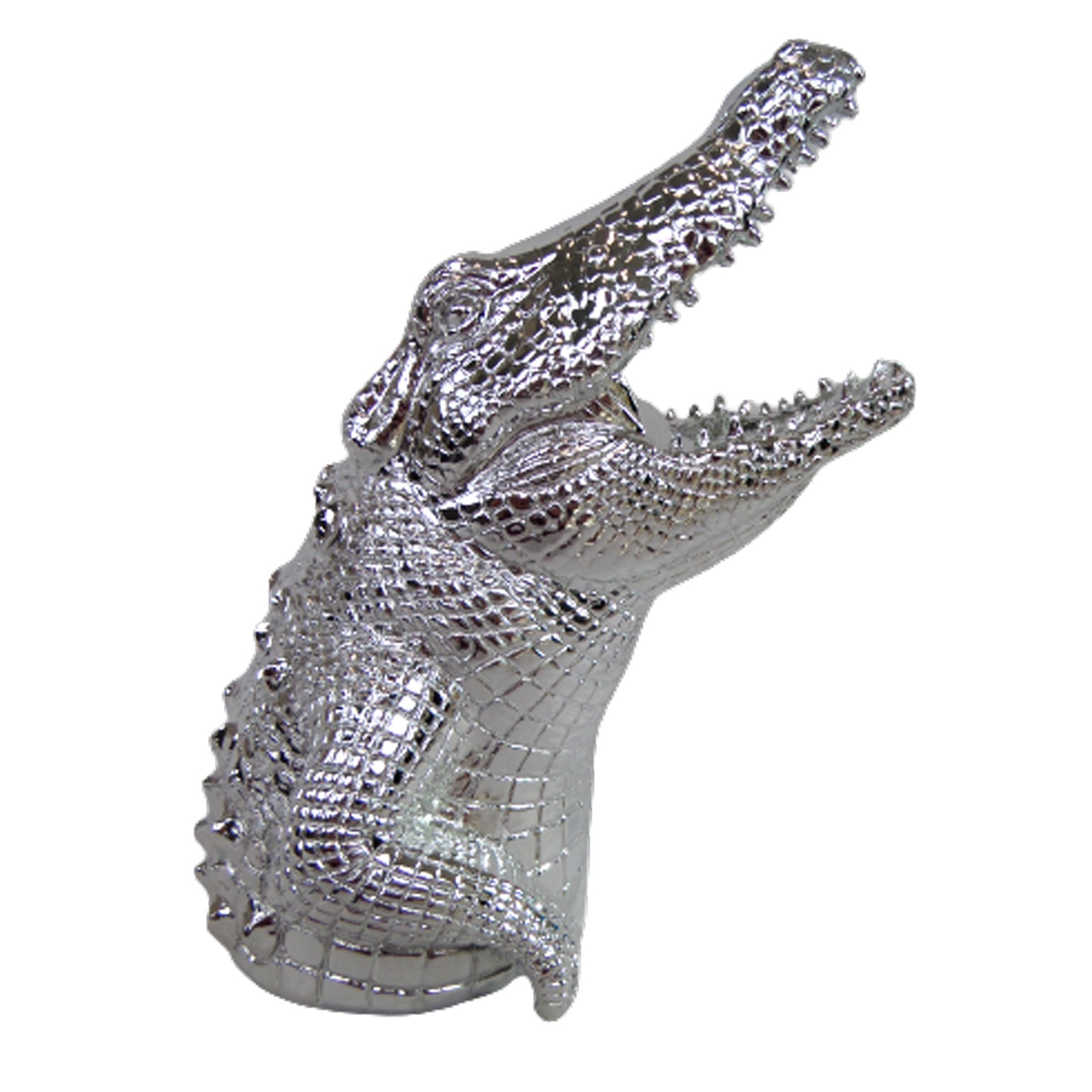 Statue Tête De Crocodile En Résine Noir – Déco Trash Et Originale 18 Cm