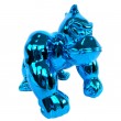 Statue gorille résine Donkey Kong singe bleu chromé 17 cm