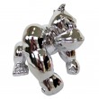 Statue gorille résine Donkey Kong singe argent chromé 17 cm