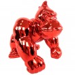 Statue gorille résine singe rouge chromé 17 cm