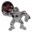 Statue en résine Donkey Kong gorille singe tonneau épaule argent chromé 19 cm