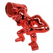 Statue gorille résine Donkey Kong singe tonneau épaule rouge chromé 19 cm