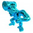 Statue gorille résine singe tonneau épaule bleu chromé 19 cm