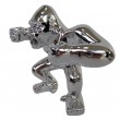 Statue gorille résine singe argent chromé 18 cm - 2