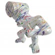 Statue gorille résine singe tonneau épaule splash fond blanc 19 cm