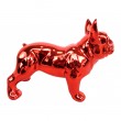 Statue en résine bouledogue français quatre pattes rouge chromé de 20 cm