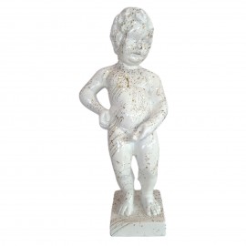 Statue en résine blanc et doré splash le célèbre Manneken-Pis 60 cm