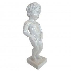 Statue en résine blanc et argent le célèbre Manneken-Pis 45 cm