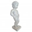 Statue Manneken-Pis en résine blanc et argent le célèbre Belge 45 cm