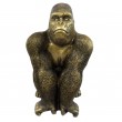Statue en résine dorée antique gorille - 36 cm