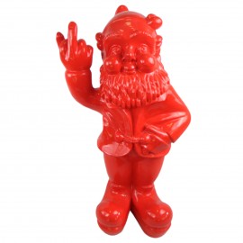 STATUE EN RÉSINE NAIN de jardin doigt d'honneur rouge - 33 cm EUR 45,00 -  PicClick FR