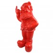Statue 80 cm nain doigt d'honneur nain de jardin fuck en résine rouge XXL