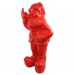Statue 80 cm nain doigt d'honneur nain de jardin fuck en résine rouge XXL