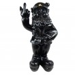 Statue 80 cm nain doigt d'honneur nain de jardin fuck en résine noire XXL