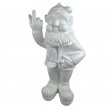 Statue en résine nain doigt d'honneur nain de jardin blanche XXL 80 cm