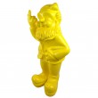 Statue 80 cm nain doigt d'honneur nain de jardin fuck en résine jaune XXL
