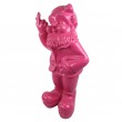 Statue 80 cm nain doigt d'honneur nain de jardin fuck en résine fuschia XXL