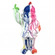 Statue en résine nain doigt d'honneur nain de jardin multicolore fond blanc XXl 66 cm