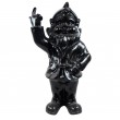Statue en résine nain doigt d'honneur nain de jardin noir XXl 66 cm