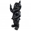 Statue 66 cm nain doigt d'honneur nain de jardin fuck noir