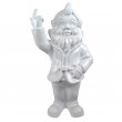 Statue en résine nain doigt d'honneur nain de jardin blanc XXL 66 cm