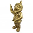 Statue 66 cm nain doigt d'honneur nain de jardin fuck doré antique