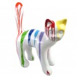 Statue 67 cm chat en résine que droite design fond blanc trash -