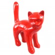 Statue 67 cm chat en résine que droite design rouge -