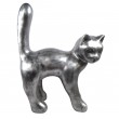Statue chat en résine queue droite design acier 67 cm