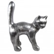 Statue 67 cm chat en résine que droite design acier -