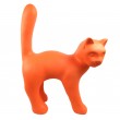 Statue chat en résine queue droite design orange mat 67 cm