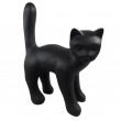 Statue 67 cm chat en résine que droite design noir mat -
