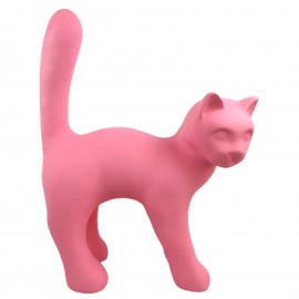 Statue 67 cm chat en résine que droite design rose mat