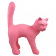 Statue chat en résine queue droite design rose mat 67 cm