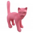 Statue 67 cm chat en résine que droite design rose mat