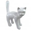 Statue 67 cm chat en résine que droite design blanc