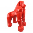 statue en résine singe gorille rouge en origami - 60 cm