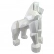 Statue gorille résine singe blanc en origami - 60 cm