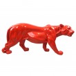 Statue panthère en résine rouge 80 cm