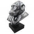 Statue en résine tête de singe gorille penseur acier - 40 cm