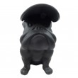 Statue en résine bouledogue anglais noir mat avec casquette 41 cm cm