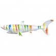 Statue en résine requin squale multicolore fond blanc 130 cm