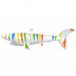 Statue en résine requin squale multicolore fond blanc 130 cm