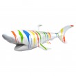 Statue en résine requin squale multicolore fond blanc 130 cm