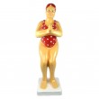 Statue baigneuse plongeuse nageuse en résine maillot rouge 110 cm